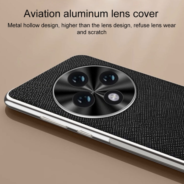 For OPPO A3 Pro Silver Edge Cross Texture PU Leather Phone Case(Dark Green) - OPPO Cases by PMC TechLife | Online Shopping South Africa | PMC TechLife | Buy Now Pay Later Mobicred