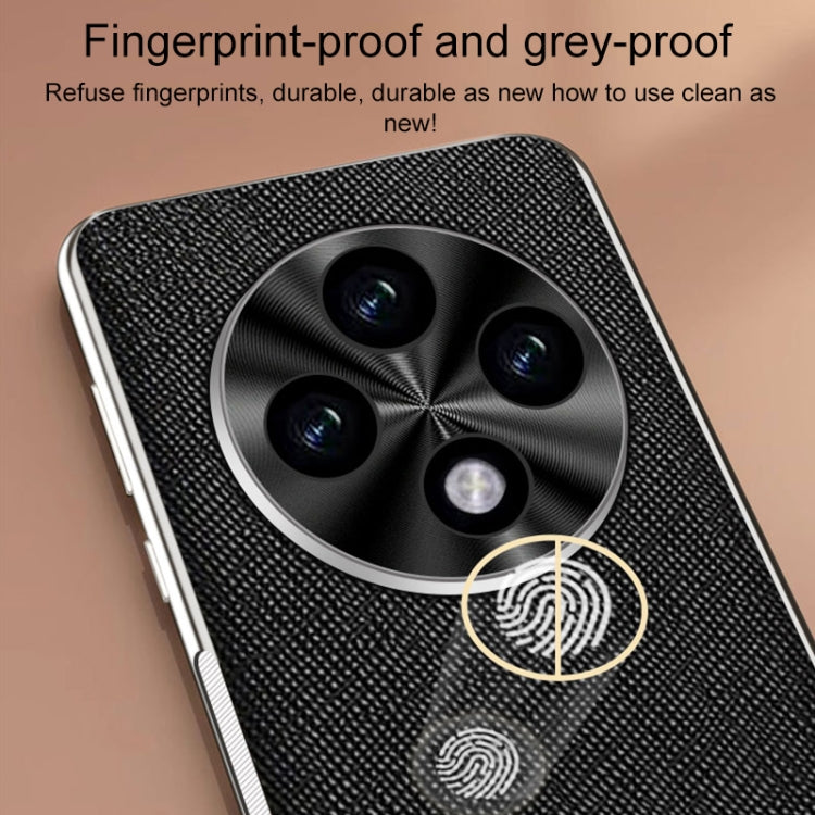 For OPPO A3 Pro Silver Edge Cross Texture PU Leather Phone Case(Dark Green) - OPPO Cases by PMC TechLife | Online Shopping South Africa | PMC TechLife | Buy Now Pay Later Mobicred