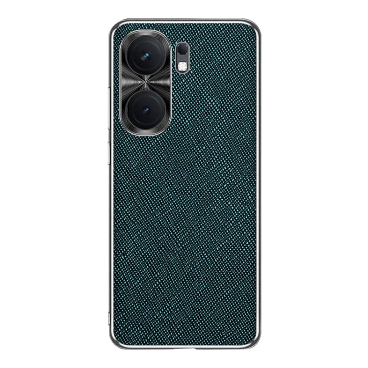 For vivo iQOO Neo9 Pro Silver Edge Cross Texture PU Leather Phone Case(Dark Green) - iQOO Neo9 Pro Cases by PMC TechLife | Online Shopping South Africa | PMC TechLife | Buy Now Pay Later Mobicred