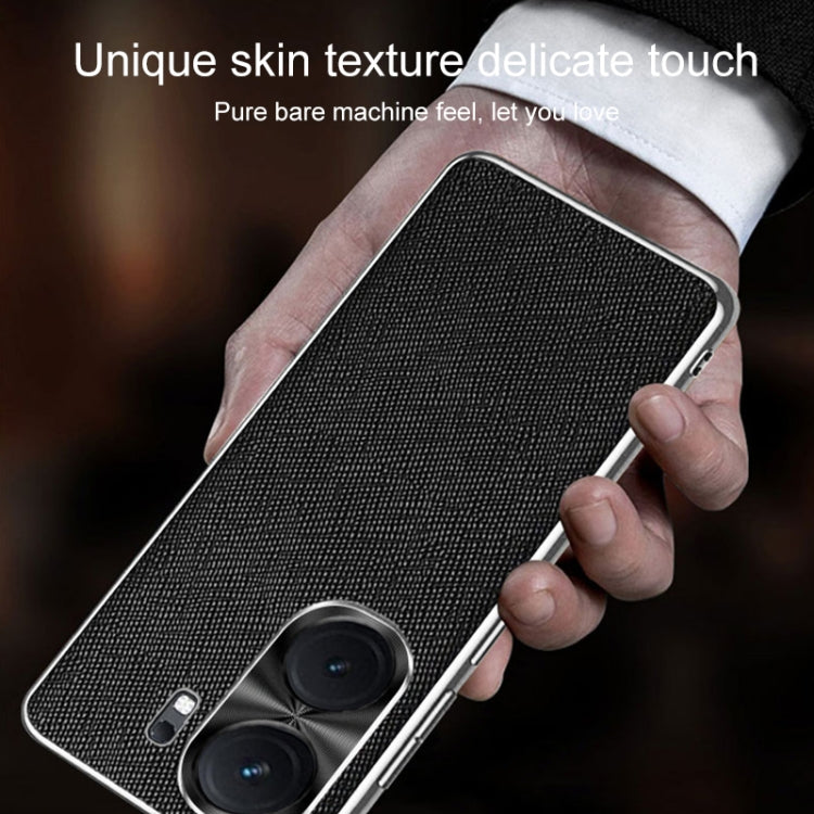 For vivo iQOO Neo8 Silver Edge Cross Texture PU Leather Phone Case(Sapphire Blue) - vivo Cases by PMC TechLife | Online Shopping South Africa | PMC TechLife | Buy Now Pay Later Mobicred