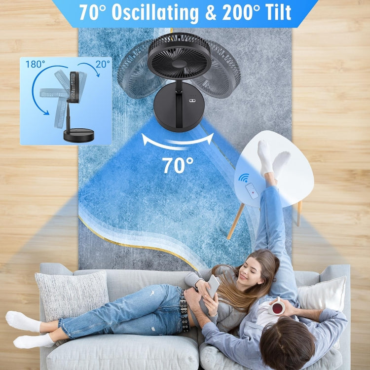 F9 Folding Adjustable Height Desktop Electric Fan(Black) - Electric Fans by PMC TechLife | Online Shopping South Africa | PMC TechLife | Buy Now Pay Later Mobicred