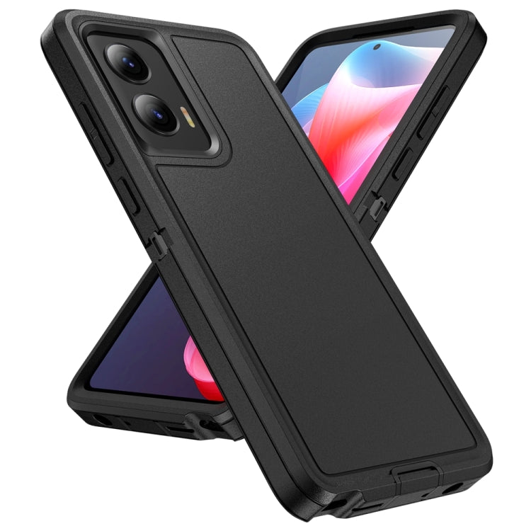For Motorola Moto G Play 5G 2024 Life Waterproof Rugged PC + Silicone Phone Case(Black) - Motorola Cases by PMC Jewellery | Online Shopping South Africa | PMC Jewellery | Buy Now Pay Later Mobicred