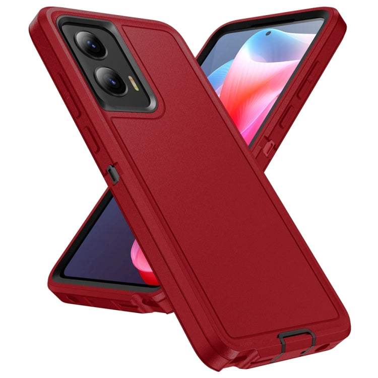 For Motorola Moto G Play 5G 2024 Life Waterproof Rugged PC + Silicone Phone Case(Red + Black) - Motorola Cases by PMC Jewellery | Online Shopping South Africa | PMC Jewellery | Buy Now Pay Later Mobicred