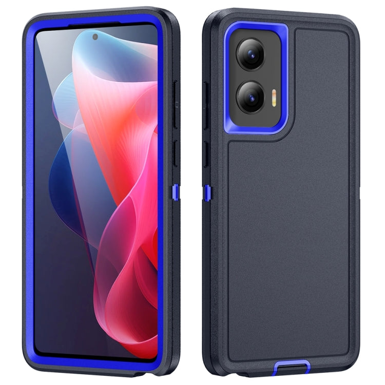 For Motorola Moto G Play 5G 2024 Life Waterproof Rugged PC + Silicone Phone Case(Dark Blue + Royal Blue) - Motorola Cases by PMC Jewellery | Online Shopping South Africa | PMC Jewellery | Buy Now Pay Later Mobicred