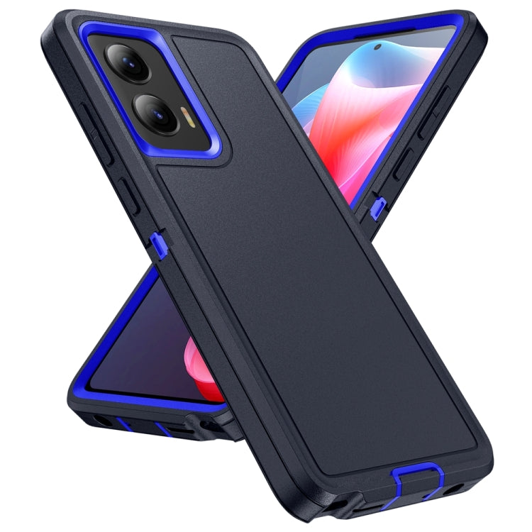 For Motorola Moto G Play 5G 2024 Life Waterproof Rugged PC + Silicone Phone Case(Dark Blue + Royal Blue) - Motorola Cases by PMC Jewellery | Online Shopping South Africa | PMC Jewellery | Buy Now Pay Later Mobicred