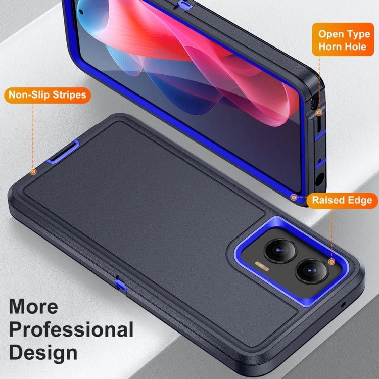 For Motorola Moto G Play 5G 2024 Life Waterproof Rugged PC + Silicone Phone Case(Dark Blue + Royal Blue) - Motorola Cases by PMC Jewellery | Online Shopping South Africa | PMC Jewellery | Buy Now Pay Later Mobicred