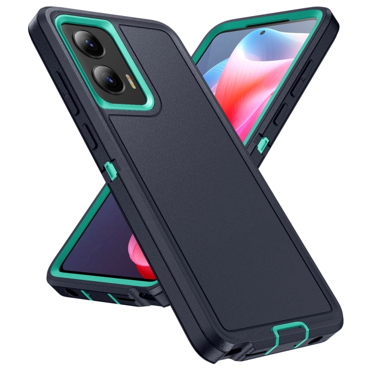 For Motorola Moto G Play 5G 2024 Life Waterproof Rugged PC + Silicone Phone Case(Dark Blue + Light Blue) - Motorola Cases by PMC Jewellery | Online Shopping South Africa | PMC Jewellery | Buy Now Pay Later Mobicred