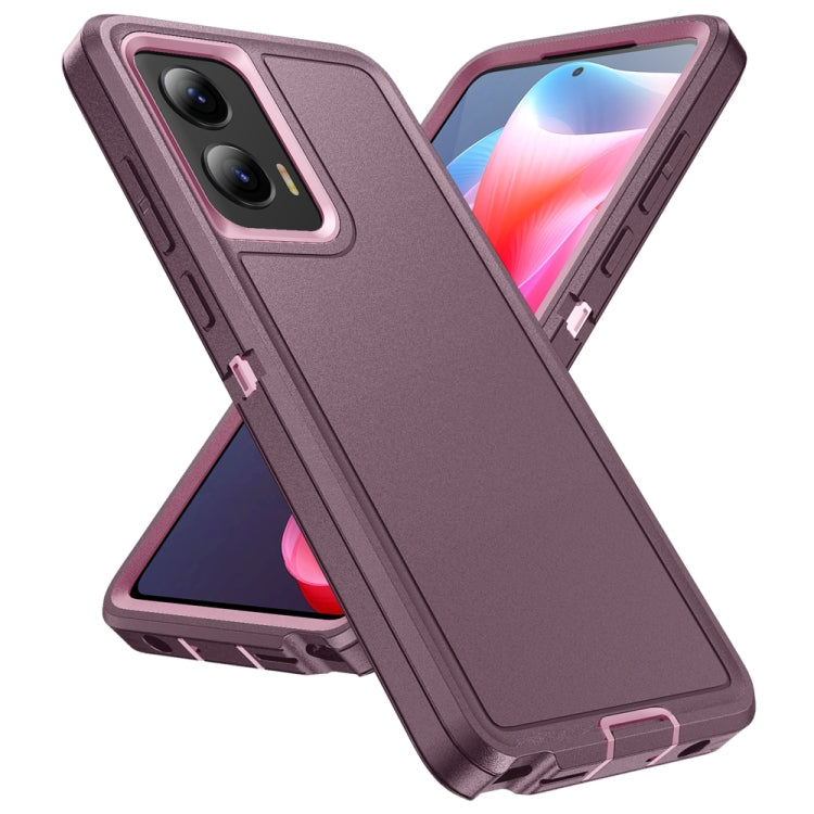 For Motorola Moto G Play 5G 2024 Life Waterproof Rugged PC + Silicone Phone Case(Purple + Pink) - Motorola Cases by PMC Jewellery | Online Shopping South Africa | PMC Jewellery | Buy Now Pay Later Mobicred