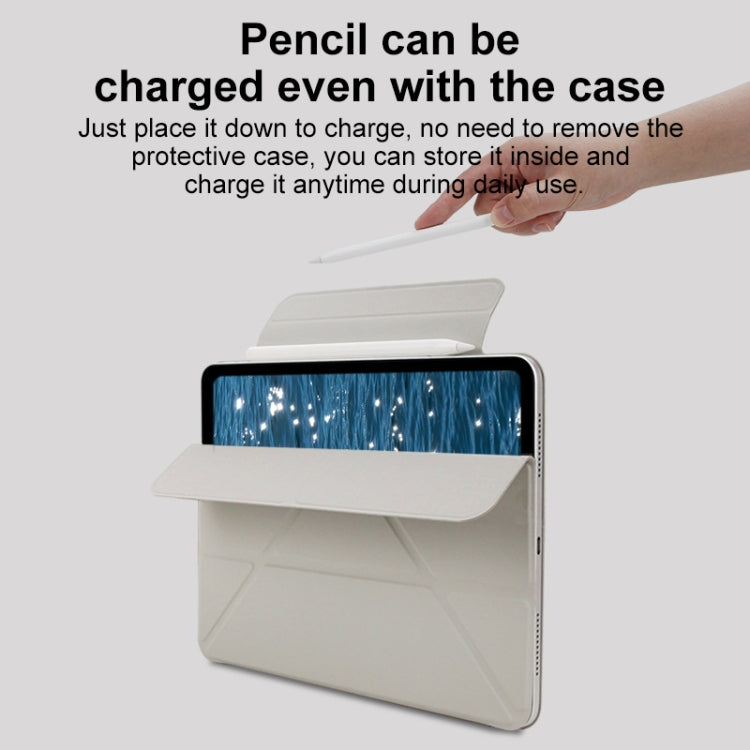For iPad Air 11 2024 Y-Shape Double-sided Clip Magnetic Smart Tablet Case(Light Grey) - iPad Air 11 2024 Cases by PMC TechLife | Online Shopping South Africa | PMC TechLife | Buy Now Pay Later Mobicred