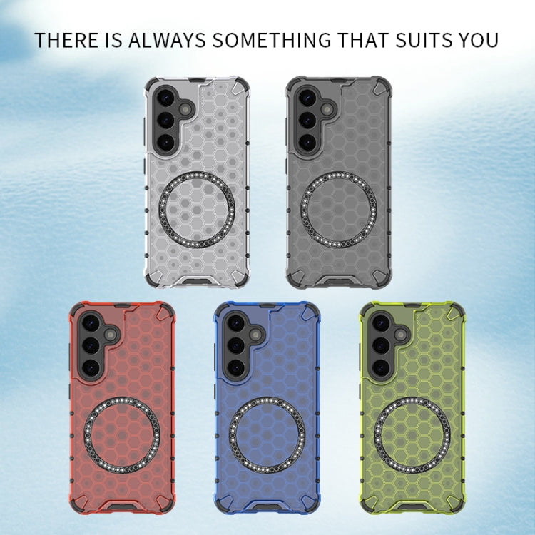 For Samsung Galaxy S25 Ultra 5G Honeycomb Magnetic Ring Shockproof Phone Case(Green) - Galaxy S25 Ultra 5G Cases by PMC TechLife | Online Shopping South Africa | PMC TechLife | Buy Now Pay Later Mobicred