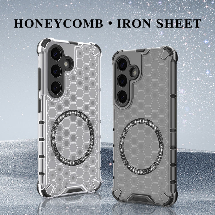 For Samsung Galaxy S25 Ultra 5G Honeycomb Magnetic Ring Shockproof Phone Case(Green) - Galaxy S25 Ultra 5G Cases by PMC TechLife | Online Shopping South Africa | PMC TechLife | Buy Now Pay Later Mobicred