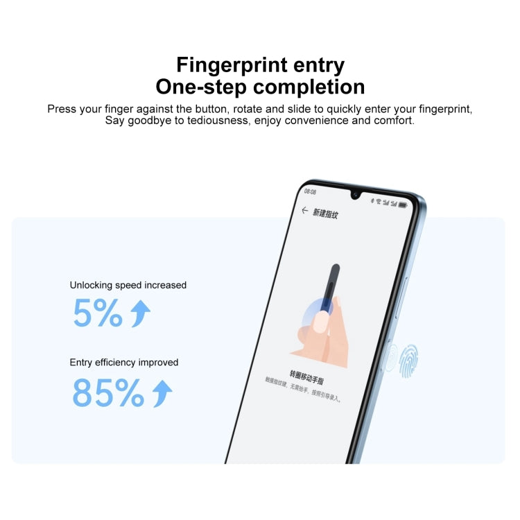 HUAWEI Enjoy 70S, 8GB+128GB, Side Fingerprint Identification, 6.75 inch HarmonyOS 4.2 Octa Core 2.4GHz, Network: 4G, Not Support Google Play(Blue) - free shipping - PMC Jewellery - Order now!