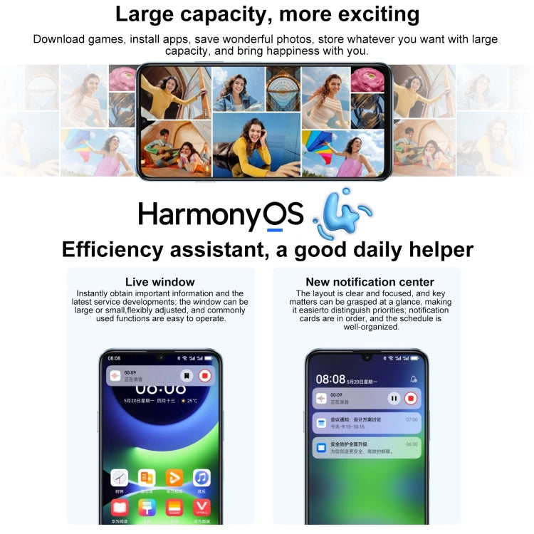HUAWEI Enjoy 70S, 8GB+128GB, Side Fingerprint Identification, 6.75 inch HarmonyOS 4.2 Octa Core 2.4GHz, Network: 4G, Not Support Google Play(White) - free shipping - PMC Jewellery - Order now!