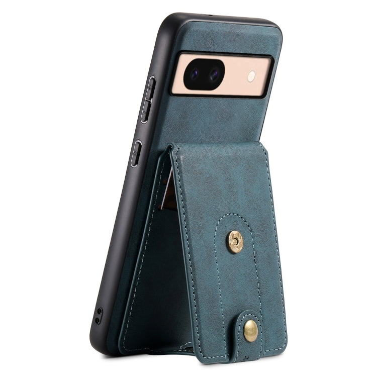 For Google Pixel 8a Denior D14 NK Retro Pattern MagSafe Magnetic Card Holder Leather Phone Case(Blue) - free shipping - PMC TechLife - Order now!