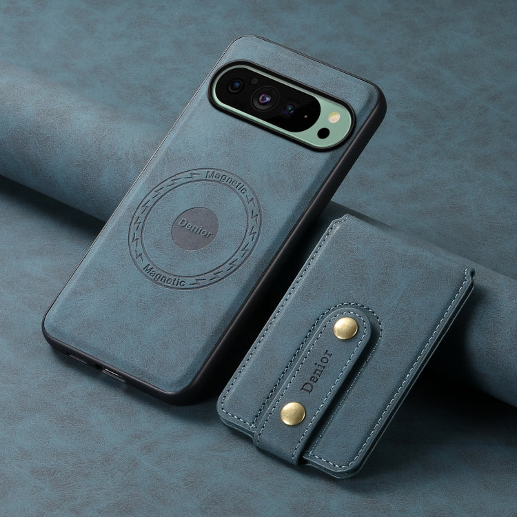 For Google Pixel 9 Denior D14 NK Retro Pattern MagSafe Magnetic Card Holder Leather Phone Case(Blue) - free shipping - PMC TechLife - Order now!