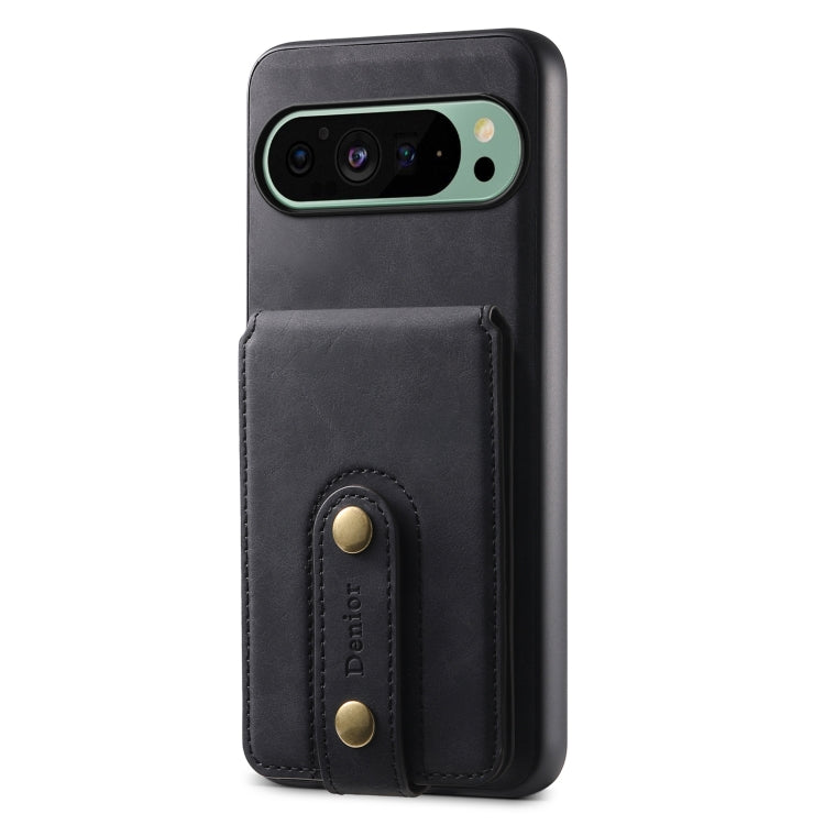 For Google Pixel 9 Denior D14 NK Retro Pattern MagSafe Magnetic Card Holder Leather Phone Case(Black) - Google Cases by Denior | Online Shopping South Africa | PMC TechLife | Buy Now Pay Later Mobicred