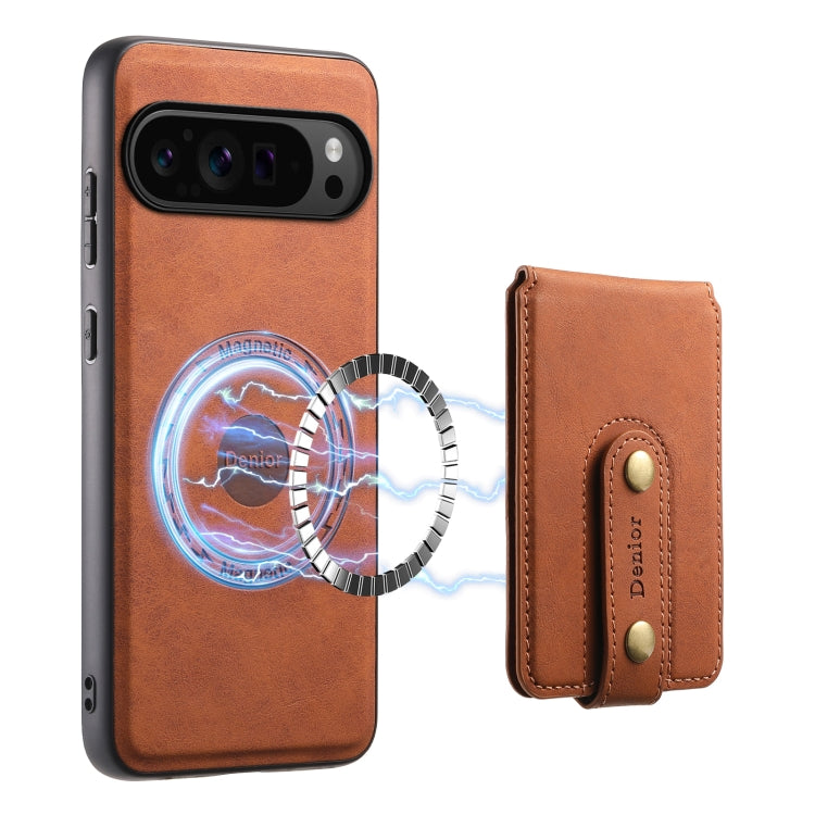 For Google Pixel 9 Pro Denior D14 NK Retro Pattern MagSafe Magnetic Card Holder Leather Phone Case(Brown) - free shipping - PMC TechLife - Order now!