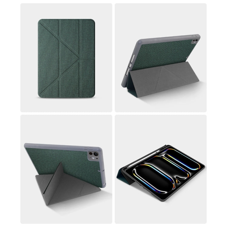 For iPad Pro 11 2024 Mutural Multi-fold Smart Leather Tablet Case(Green) - free shipping - PMC TechLife - Order now!