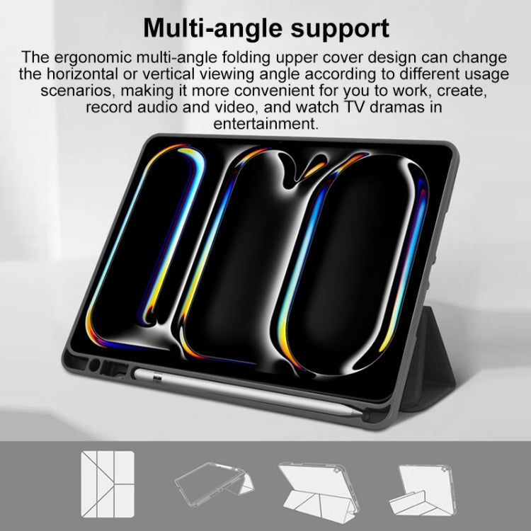 For iPad Air 13 2024 Mutural Multi-fold Smart Leather Tablet Case(Black) - free shipping - PMC TechLife - Order now!