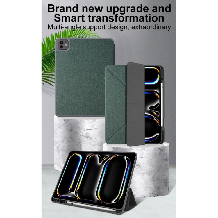 For iPad Air 11 2025 / 2024 Mutural Multi-fold Smart Leather Tablet Case(Green) - iPad Air 11 2025 / 2024 Cases by Mutural | Online Shopping South Africa | PMC TechLife | Buy Now Pay Later Mobicred