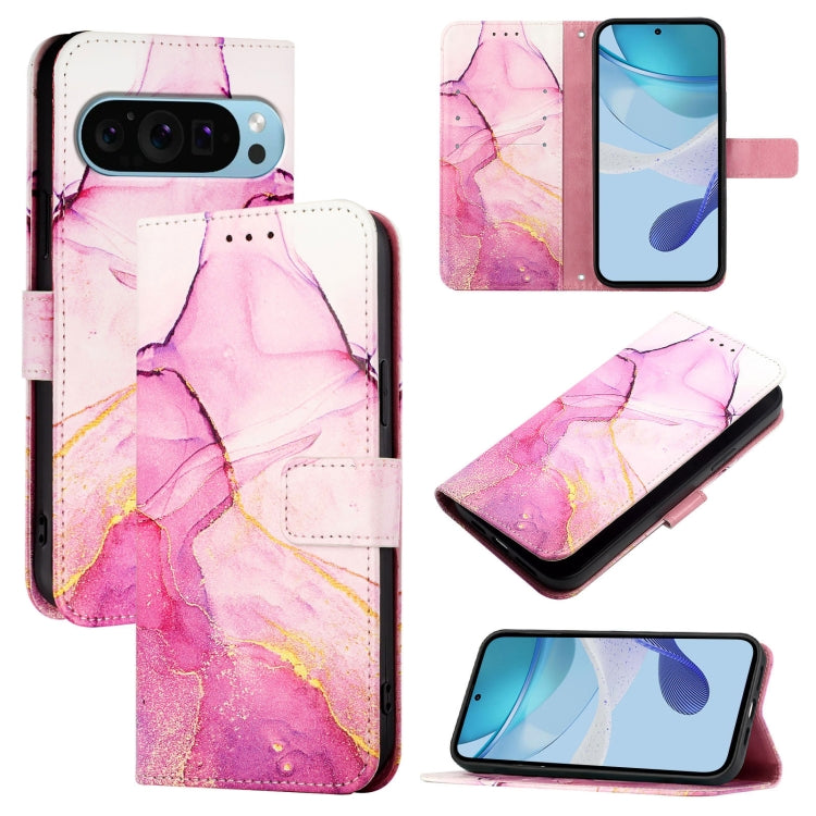 For Google Pixel 9 Pro XL PT003 Marble Pattern Flip Leather Phone Case(Pink Purple Gold) - Google Cases by PMC TechLife | Online Shopping South Africa | PMC TechLife | Buy Now Pay Later Mobicred