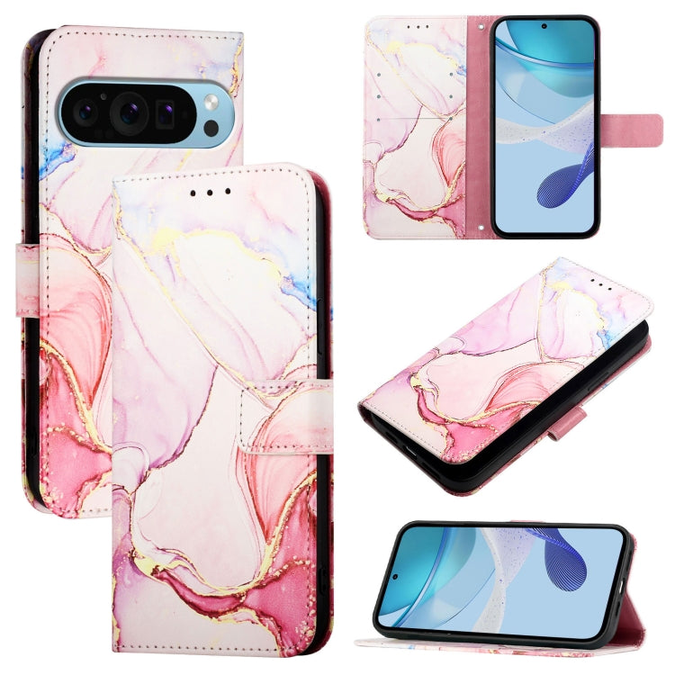 For Google Pixel 9 Pro XL PT003 Marble Pattern Flip Leather Phone Case(Rose Gold) - Google Cases by PMC TechLife | Online Shopping South Africa | PMC TechLife | Buy Now Pay Later Mobicred