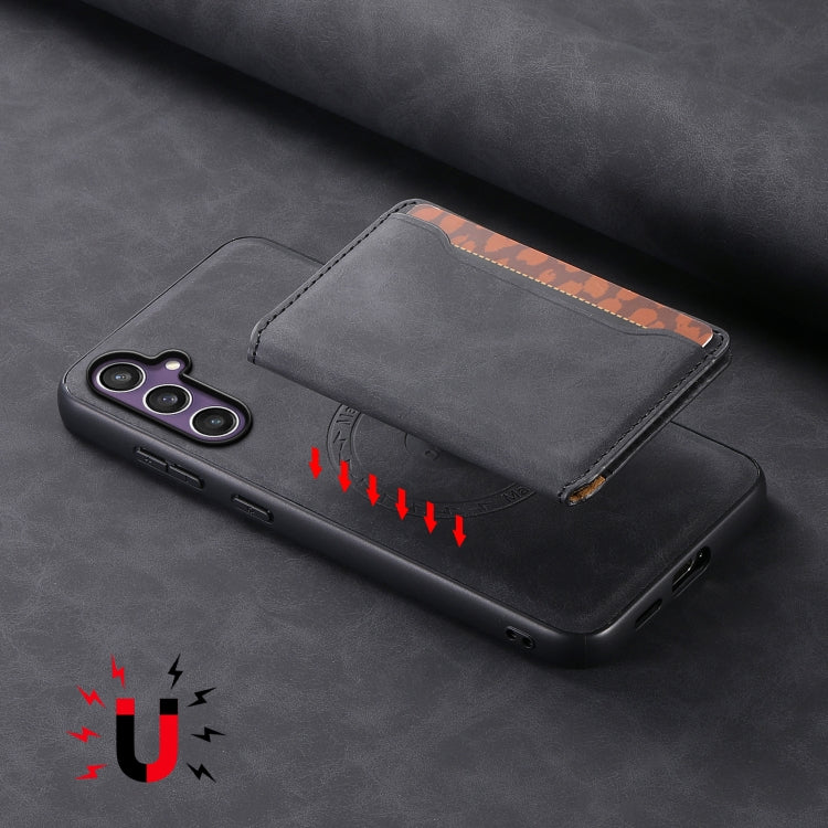 For Samsung Galaxy S24 5G Denior D13 Retro Texture Leather MagSafe Card Bag Phone Case(Black) - free shipping - PMC Jewellery - Order now!