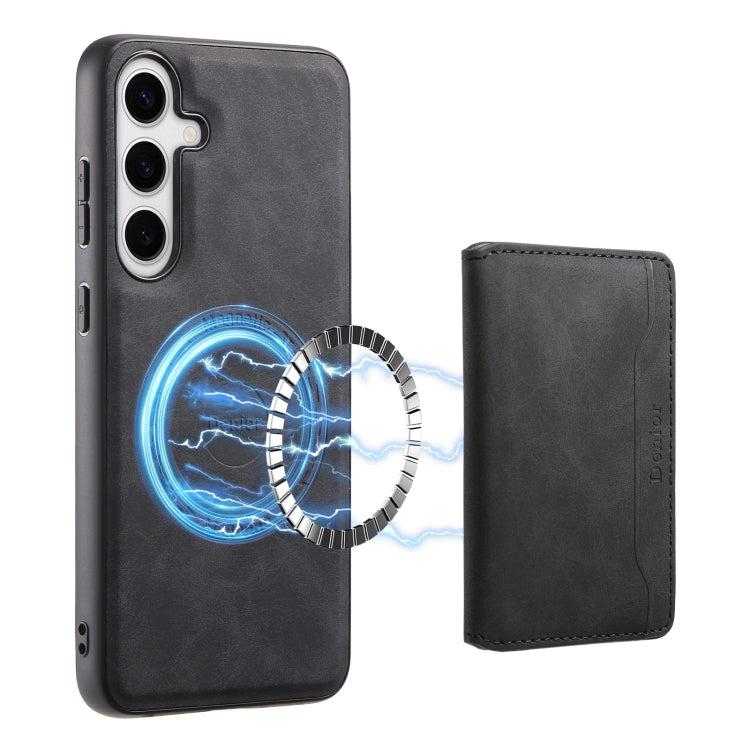 For Samsung Galaxy S24+ 5G Denior D13 Retro Texture Leather MagSafe Card Bag Phone Case(Black) - free shipping - PMC Jewellery - Order now!