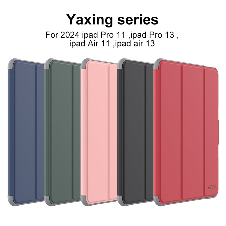 For iPad Air 13 2025 / 2024 Mutural PC Hybrid TPU Leather Smart Tablet Case(Dark Green) - iPad Air 13 2025 / 2024 Cases by Mutural | Online Shopping South Africa | PMC TechLife | Buy Now Pay Later Mobicred