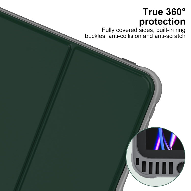 For iPad Air 11 2025 / 2024 Mutural PC Hybrid TPU Leather Smart Tablet Case(Dark Green) - free shipping - PMC TechLife - Order now!