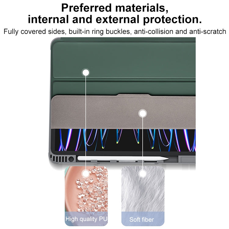 For iPad Air 11 2025 / 2024 Mutural PC Hybrid TPU Leather Smart Tablet Case(Dark Green) - free shipping - PMC TechLife - Order now!