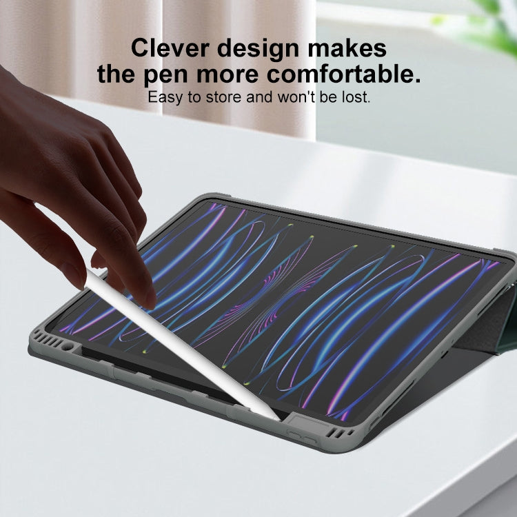 For iPad Air 11 2025 / 2024 Mutural PC Hybrid TPU Leather Smart Tablet Case(Dark Green) - free shipping - PMC TechLife - Order now!