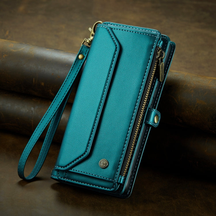 For Google Pixel 8 Pro CaseMe C36 Card Slots Zipper Wallet RFID Anti-theft Leather Phone Case(Blue-green) - free shipping - PMC Jewellery - Order now!