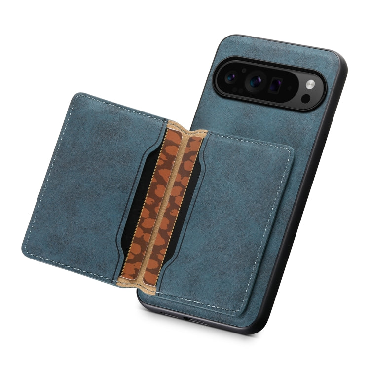 For Google Pixel 9 Pro Denior D13 Retro Texture Leather MagSafe Card Bag Phone Case(Blue) - free shipping - PMC TechLife - Order now!