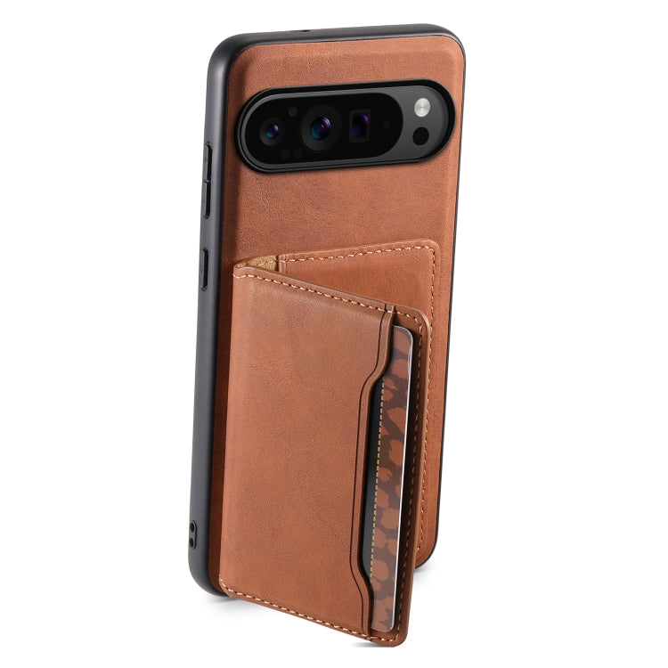 For Google Pixel 9 Pro Denior D13 Retro Texture Leather MagSafe Card Bag Phone Case(Brown) - free shipping - PMC TechLife - Order now!