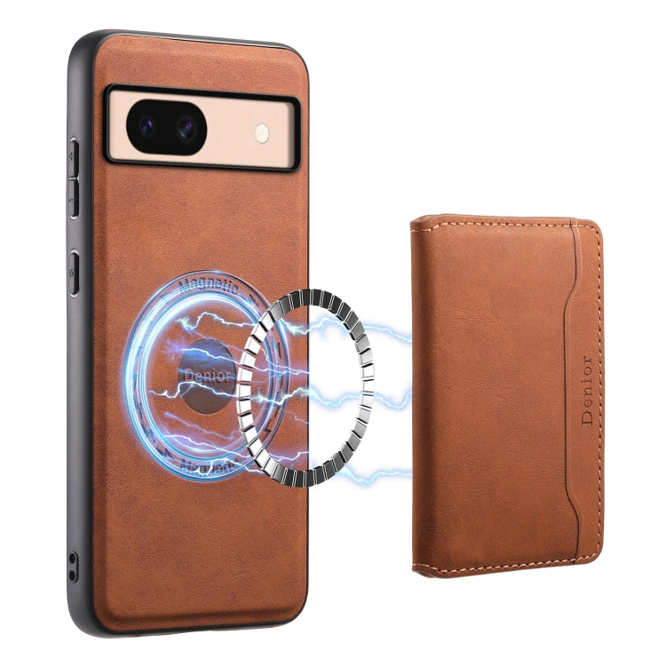 For Google Pixel 8a Denior D13 Retro Texture Leather MagSafe Card Bag Phone Case(Brown) - free shipping - PMC TechLife - Order now!
