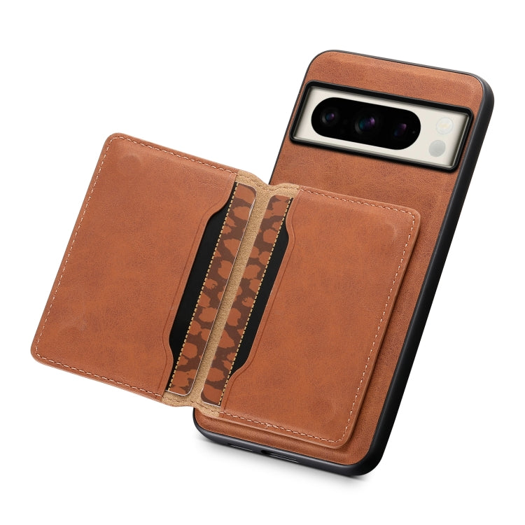 For Google Pixel 8 Pro Denior D13 Retro Texture Leather MagSafe Card Bag Phone Case(Brown) - Google Cases by Denior | Online Shopping South Africa | PMC TechLife | Buy Now Pay Later Mobicred