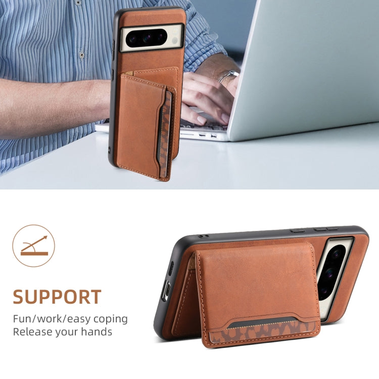 For Google Pixel 8 Pro Denior D13 Retro Texture Leather MagSafe Card Bag Phone Case(Brown) - Google Cases by Denior | Online Shopping South Africa | PMC TechLife | Buy Now Pay Later Mobicred