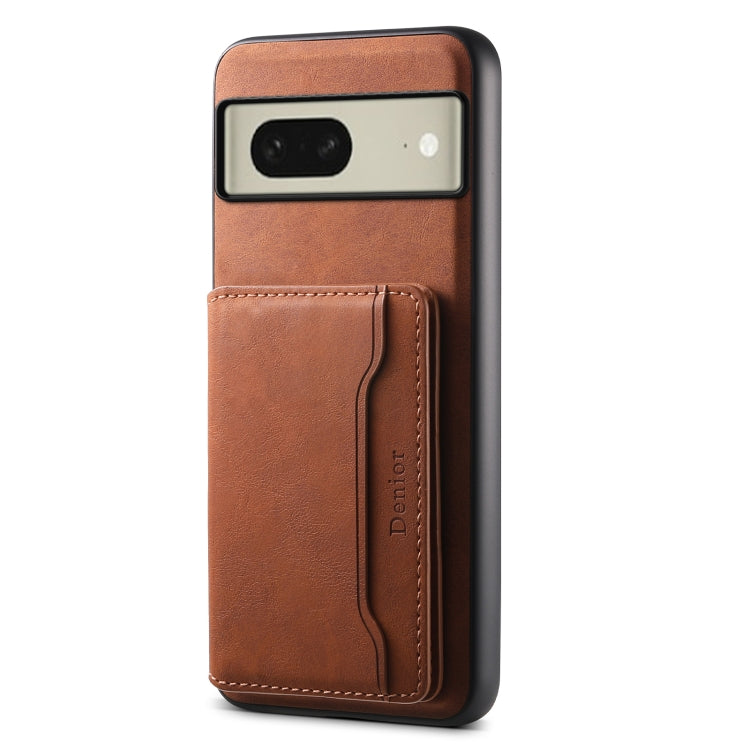 For Google Pixel 8 Denior D13 Retro Texture Leather MagSafe Card Bag Phone Case(Brown) - Google Cases by Denior | Online Shopping South Africa | PMC TechLife | Buy Now Pay Later Mobicred