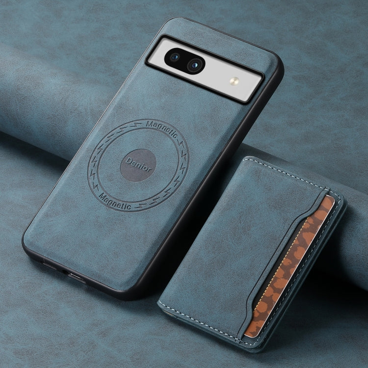 For Google Pixel 7a Denior D13 Retro Texture Leather MagSafe Card Bag Phone Case(Blue) - free shipping - PMC TechLife - Order now!