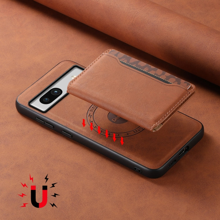 For Google Pixel 7a Denior D13 Retro Texture Leather MagSafe Card Bag Phone Case(Brown) - free shipping - PMC TechLife - Order now!