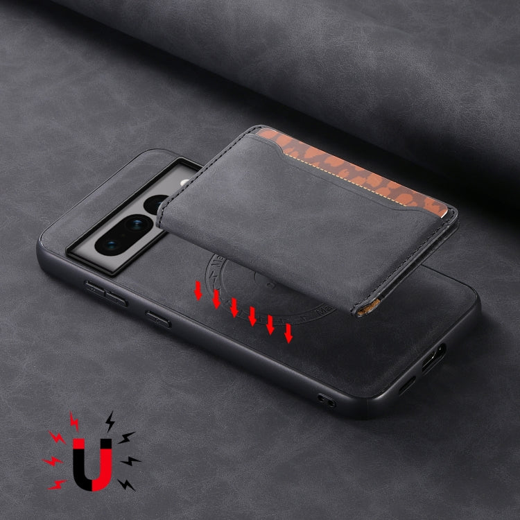 For Google Pixel 7 Pro 5G Denior D13 Retro Texture Leather MagSafe Card Bag Phone Case(Black) - free shipping - PMC TechLife - Order now!