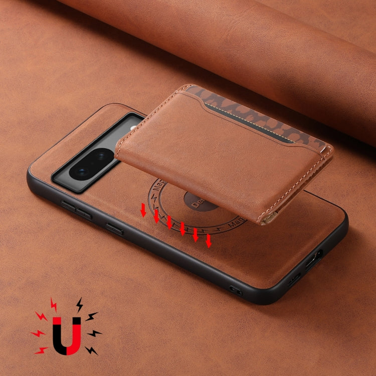 For Google Pixel 7 5G Denior D13 Retro Texture Leather MagSafe Card Bag Phone Case(Brown) - free shipping - PMC TechLife - Order now!