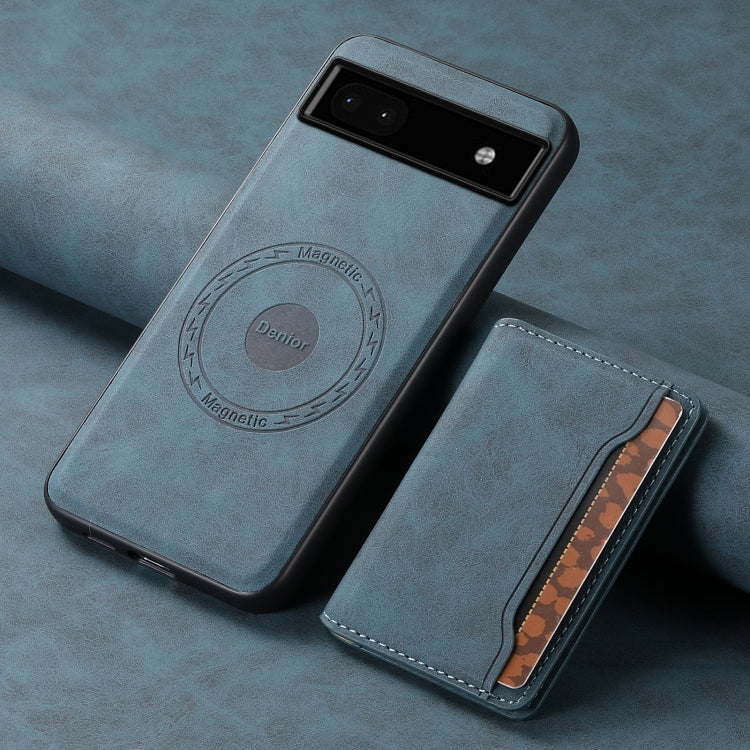 For Google Pixel 6a Denior D13 Retro Texture Leather MagSafe Card Bag Phone Case(Blue) - free shipping - PMC TechLife - Order now!
