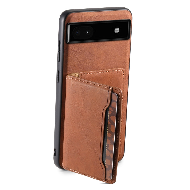 For Google Pixel 6a Denior D13 Retro Texture Leather MagSafe Card Bag Phone Case(Brown) - free shipping - PMC TechLife - Order now!