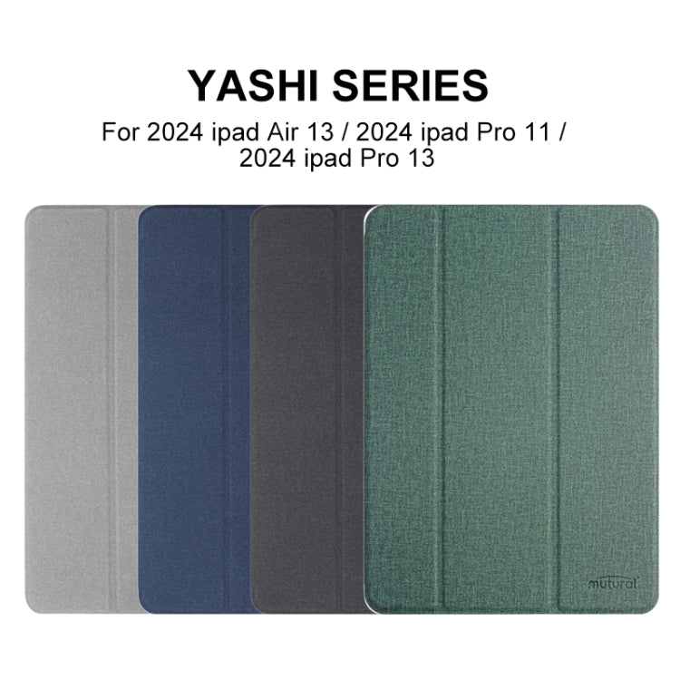 For iPad Air 13 2025 / 2024 Mutural YASHI Series Tablet Leather Smart Case(Grey) - iPad Air 13 2025 / 2024 Cases by Mutural | Online Shopping South Africa | PMC TechLife | Buy Now Pay Later Mobicred