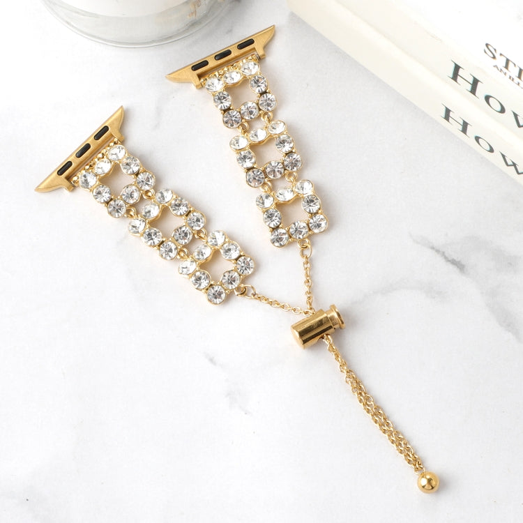 For Apple Watch Ultra 49mm Rhinestone Metal Bracelet Watch Band(Gold) - free shipping - PMC TechLife - Order now!