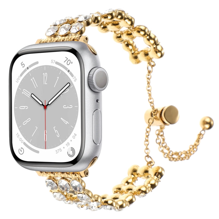 For Apple Watch SE 2022 40mm Rhinestone Metal Bracelet Watch Band(Gold) - free shipping - PMC TechLife - Order now!