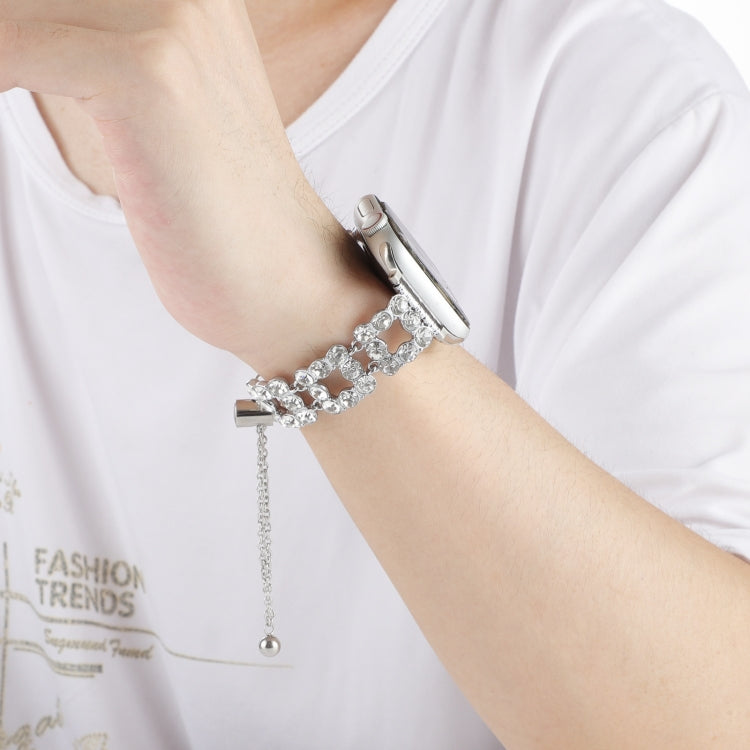 For Apple Watch SE 2022 40mm Rhinestone Metal Bracelet Watch Band(Silver) - free shipping - PMC TechLife - Order now!