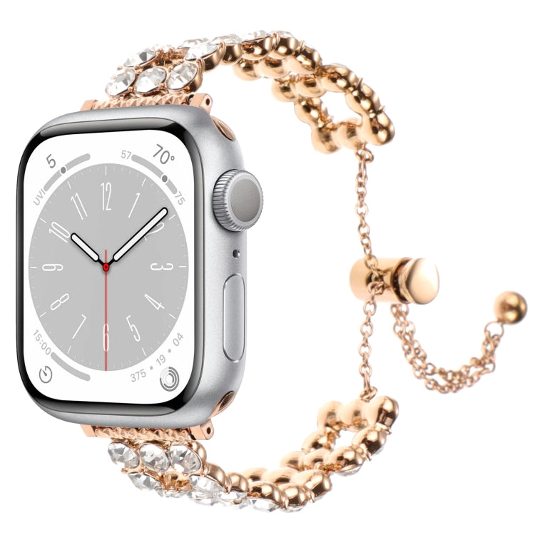 For Apple Watch SE 2022 44mm Rhinestone Metal Bracelet Watch Band(Rose Gold) - free shipping - PMC TechLife - Order now!